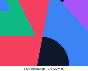 Abstract geometric vector background with colorful overlapping shapes, triangles and circles