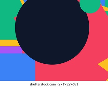 Fondo geométrico Abstractas del Vector con las Formas superpuestas coloridas, los triángulos y los círculos
