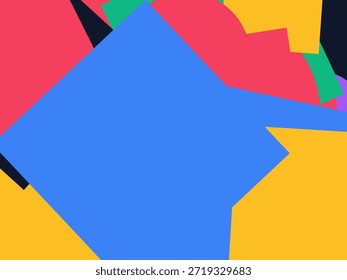 Abstract geometric vector background with colorful overlapping shapes, triangles and circles