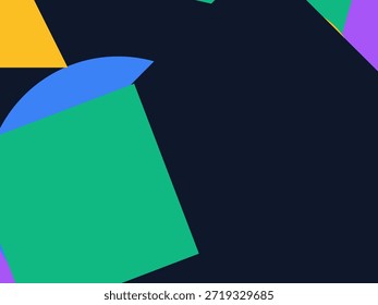Abstract geometric vector background with colorful overlapping shapes, triangles and circles