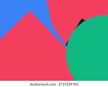 Abstract geometric vector background with colorful overlapping shapes, triangles and circles