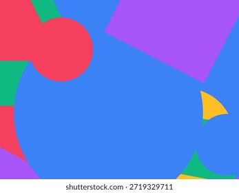 Abstract geometric vector background with colorful overlapping shapes, triangles and circles