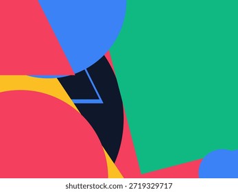 Fondo geométrico Abstractas del Vector con las Formas superpuestas coloridas, los triángulos y los círculos