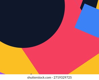 Abstract geometric vector background with colorful overlapping shapes, triangles and circles