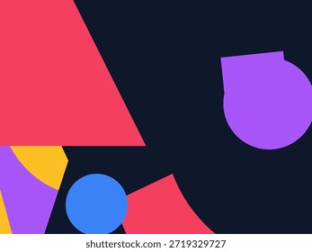 Abstract geometric vector background with colorful overlapping shapes, triangles and circles