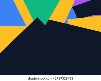 Abstract geometric vector background with colorful overlapping shapes, triangles and circles