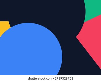Abstract geometric vector background with colorful overlapping shapes, triangles and circles