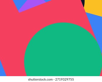 Abstract geometric vector background with colorful overlapping shapes, triangles and circles