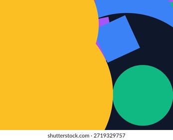 Abstract geometric vector background with colorful overlapping shapes, triangles and circles