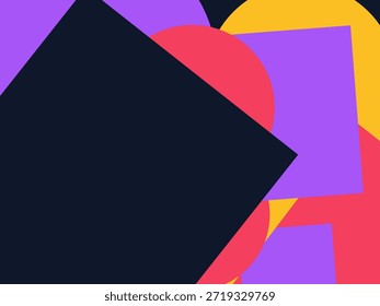 Fondo geométrico Abstractas del Vector con las Formas superpuestas coloridas, los triángulos y los círculos