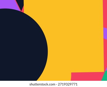 Abstract geometric vector background with colorful overlapping shapes, triangles and circles