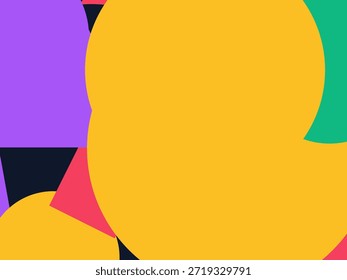 Abstract geometric vector background with colorful overlapping shapes, triangles and circles