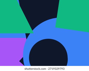 Abstract geometric vector background with colorful overlapping shapes, triangles and circles