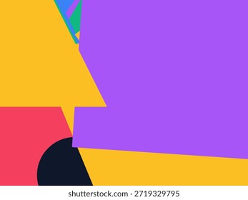 Abstract geometric vector background with colorful overlapping shapes, triangles and circles