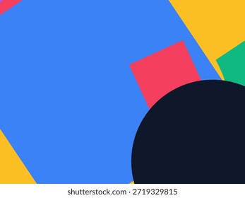 Abstract geometric vector background with colorful overlapping shapes, triangles and circles