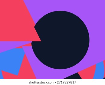 Abstract geometric vector background with colorful overlapping shapes, triangles and circles