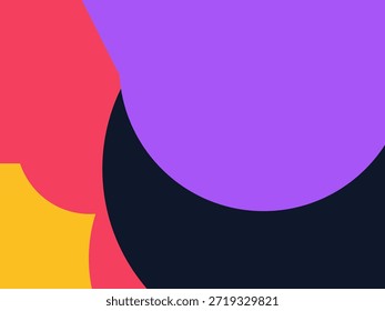 Abstract geometric vector background with colorful overlapping shapes, triangles and circles