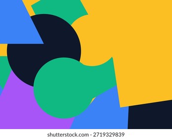 Fondo geométrico Abstractas del Vector con las Formas superpuestas coloridas, los triángulos y los círculos