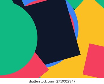 Fondo geométrico Abstractas del Vector con las Formas superpuestas coloridas, los triángulos y los círculos
