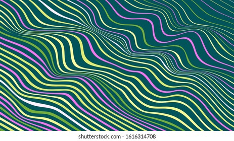 Abstract geometric vector background of diagonal wavy colored lines. Stock vector illustration, modern colors for cover design, textiles, theme design backgrounds and textures.