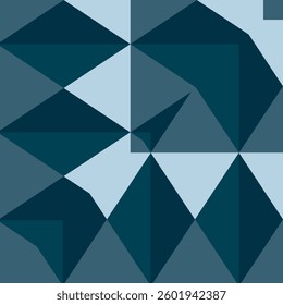 An abstract geometric vector background featuring teal and light teal triangular shapes arranged in a modern, minimalist pattern.