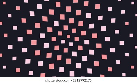 An abstract geometric vector background featuring a dark charcoal canvas filled with scattered pink and coral square blocks. This modern design with a creative layout simulates a digital grid, pixels, or falling confetti, making it perfect for stylish web banners, wallpapers, wrapping designs, and contemporary graphic illustrations.
#DarkBackground #PinkAndCoral #GeometricPattern #AbstractVector #ConfettiBackground #PixelArtStyle #ModernGraphic #VectorIllustration #CreativeWallpaper #StockVector #MinimalistDesign