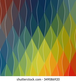 Abstract geometric vector background. Illustration for web design, prints etc.   Divided rhombus modern multicolor pattern. EPS10.