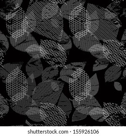 Abstract geometric vector background - leaves. Lace of  wedding veil or mesh. Vintage seamless texture for patterns, cards, textile, wallpapers. Vector illustration.
