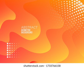 
Abstract geometric vector background. Liquid shapes and halftone effect.