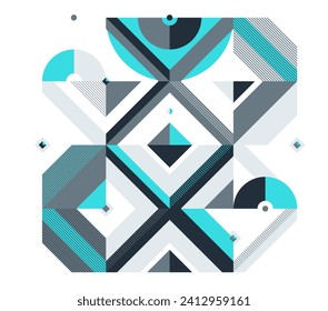 Abstract geometric vector background, Memphis style wallpaper design, trendy retro art, modern style design.