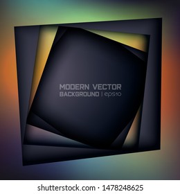 Abstract Geometric Vector Background. Paper Cut Effect.