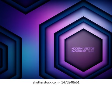 Abstract Geometric Vector Background. Paper Cut Effect.