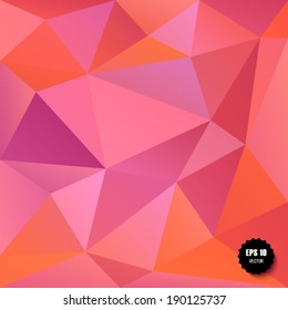 Abstract geometric vector background. Red mosaic banner.