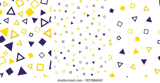 Abstract geometric vector background set. Minimalist geometry icons and shapes pattern. Yellow and black figures on white wallpaper background