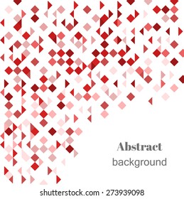 Abstract geometric vector background in shades of red. Illustration with place for your text.