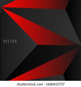 Abstract geometric vector background. shape triangle with color gradient , red , gray, and black . Vector Illustration For Wallpaper, Banner, Background, Card, landing page , etc