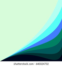 Abstract geometric vector background with wavy lines good for invitation design green aqua blue turquoise teal dark blue colors