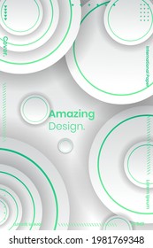 Abstract Geometric Vector Background. Geometric background with white and green colors. vector abstract gradient illustrations, backgrounds for the cover of magazines, Banner, Poster.