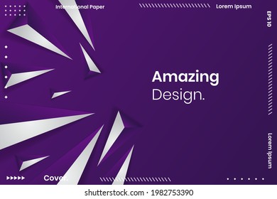 Abstract Geometric Vector Background. Geometric background with white and purple colors. vector abstract gradient illustrations, backgrounds for the cover of magazines, Banner, Poster.
