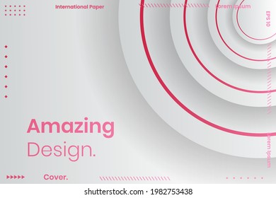 Abstrakter geometrischer Vektorhintergrund. Geometrischer Hintergrund mit weißen und rosafarbenen Farben. Abstrakte Vektorgrafiken mit Farbverlauf-Illustrationen, Hintergründe für die Titelseiten von Magazinen, Banner, Poster.