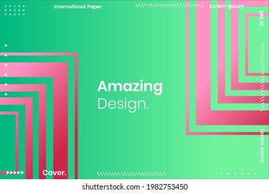 Fondo del vector geométrico abstracto. Fondo geométrico con colores blanco y verde. ilustraciones de gradiente abstracto vectorial, fondos para la portada de revistas, Banner, Poster.