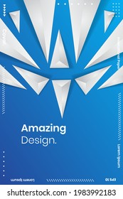 Abstract Geometric Vector Background. Geometric background with white and blue colors. vector abstract gradient illustrations, backgrounds for the cover of magazines, Banner, Poster.