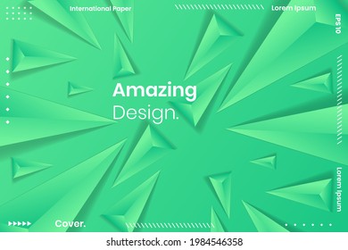 Abstract Geometric Vector Background. Geometric background with white and green colors. vector abstract gradient illustrations, backgrounds for the cover of magazines, Banner, Poster.