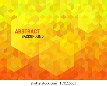 Abstract geometric vector background for your presentation - Yellow Orange |  3d Cube 