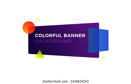 Abstract geometric vector banners in modern memphis design style. Different shapes with vivid gradients colors: square, circle, triangle. Ready to use in web design or advertisement
