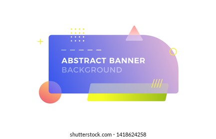 Abstract geometric vector banners in modern memphis design style. Different shapes with vivid gradients colors: square, circle, triangle. Ready to use in web design or advertisement
