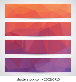 Abstract geometric vector banners set,eps10