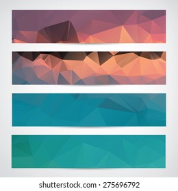 Abstract geometric vector banners set,eps10