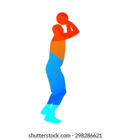 Abstract geometric vector basketball player