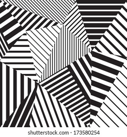 Abstract Geometric Vector Black And White Pattern